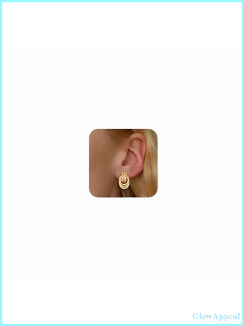 14K Gold-Plated Clip On Earrings for Women Non Pierced Dangle Drop Hoops